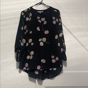 Floral Black Blouse
